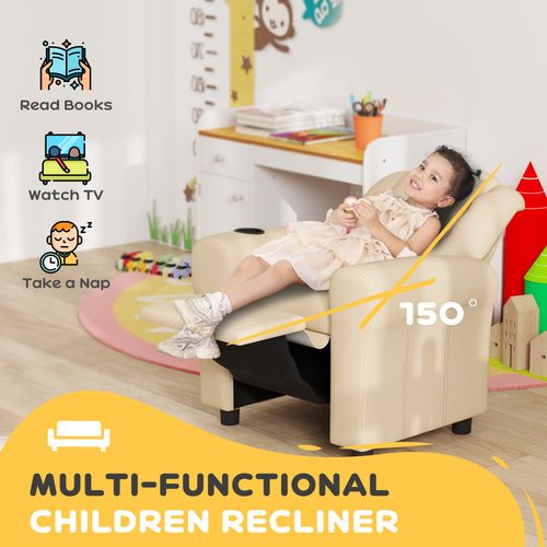 Kids Recliner Chair with Adjustable Backrest and Footrest