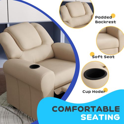 Kids Recliner Chair with Adjustable Backrest and Footrest