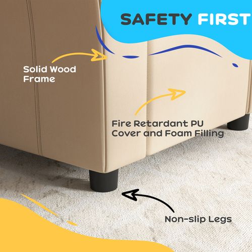 Kids Recliner Chair with Adjustable Backrest and Footrest