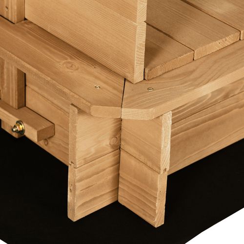 Wooden Sandpit with Adjustable Canopy