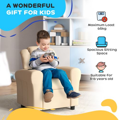 Kids Recliner Chair with Adjustable Backrest and Footrest