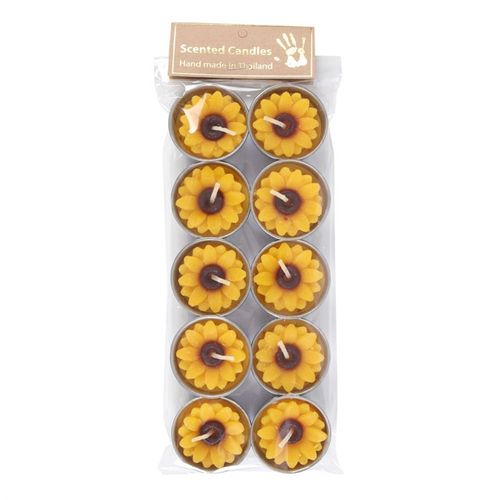 Set of 10 Sunflower Candles - Unscented