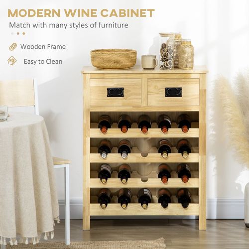 Wooden Cabinet with 20-Bottle Wine Rack