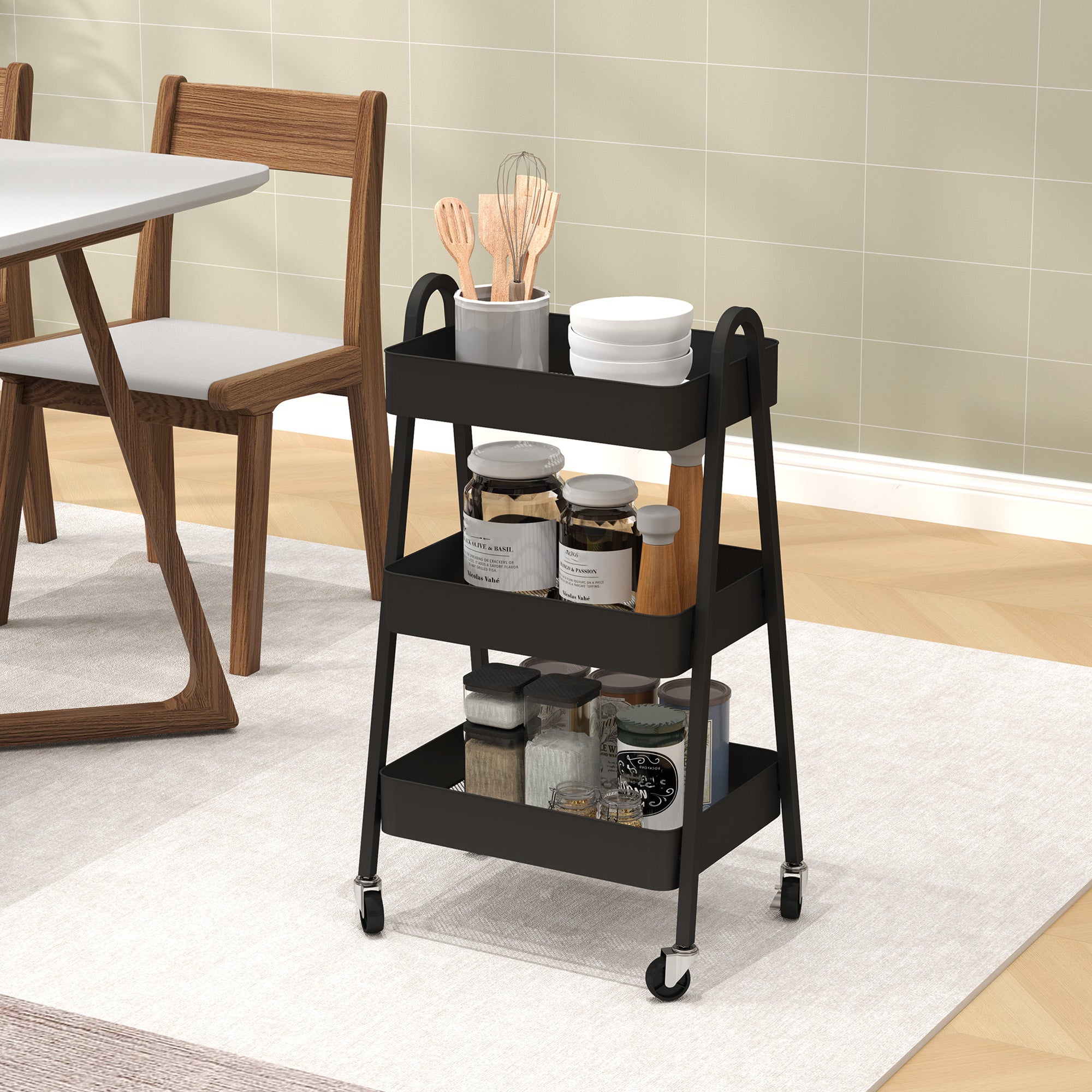 Three-Tier Storage Trolley - 3 Colour Options
