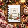 Personalised Letters to Heaven Christmas memorial A5 lined notebook with robin, holly and personalised names