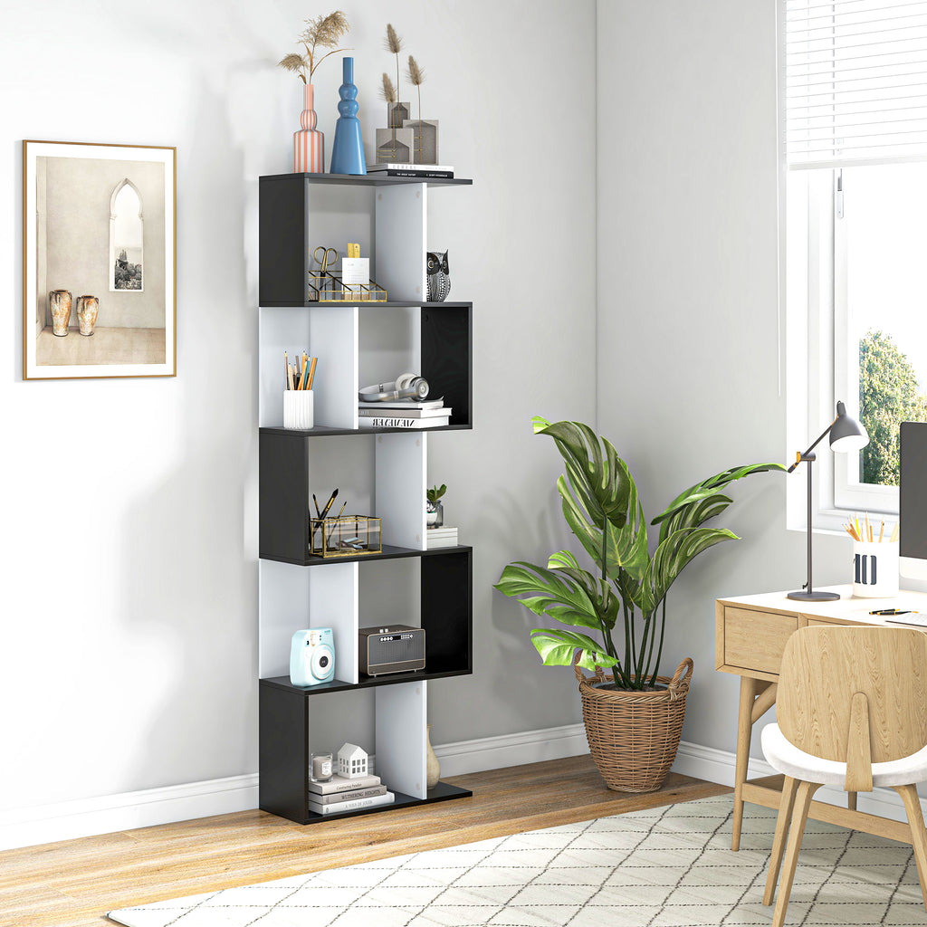 S-Shaped Wooden Freestanding Storage Shelf - Colour Options