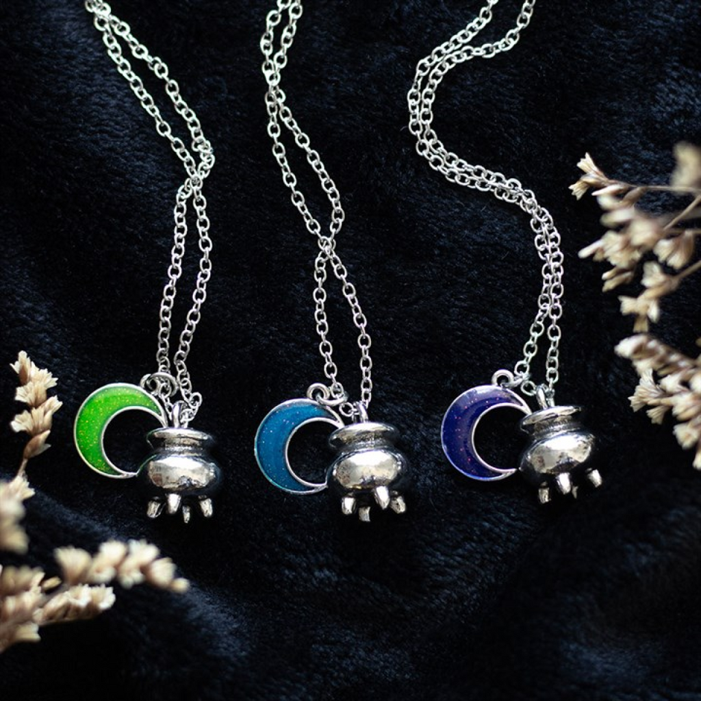 Set of 3 Coven Sisters Cauldron Charm Necklaces