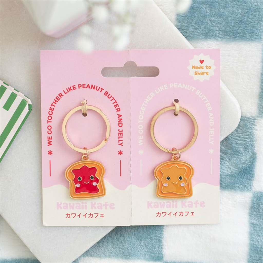 Set of 2 Peanut Butter and Jelly Keyrings