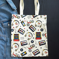 Retro 80s Print Polycotton Tote Bag