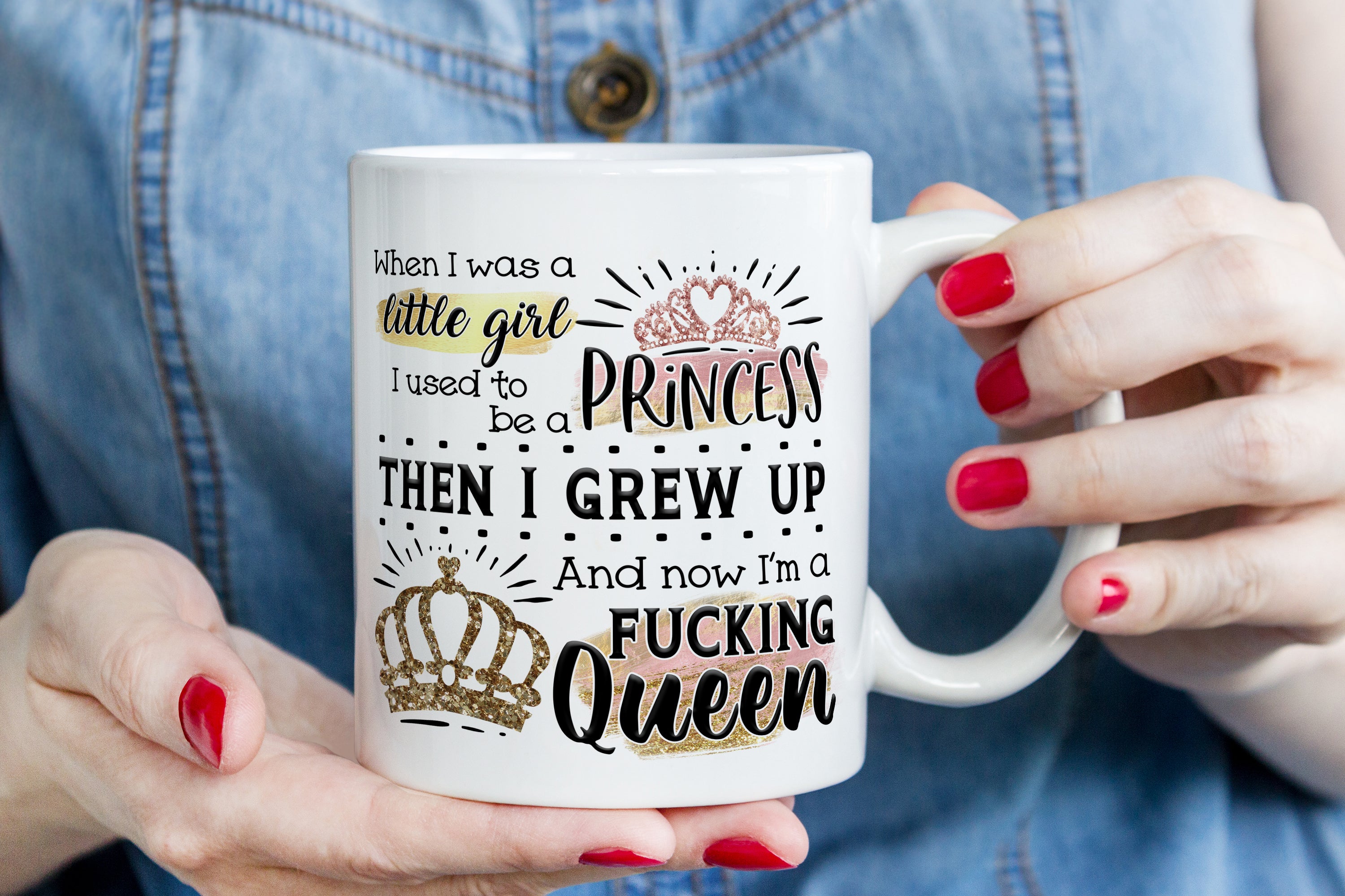 Princess To Queen Humour Mug or Travel Mug