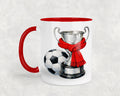 ⚽️ Personalised Football Trophy Mug - Custom Name - Plain Scarf Collection ( 11oz ) Various colours available