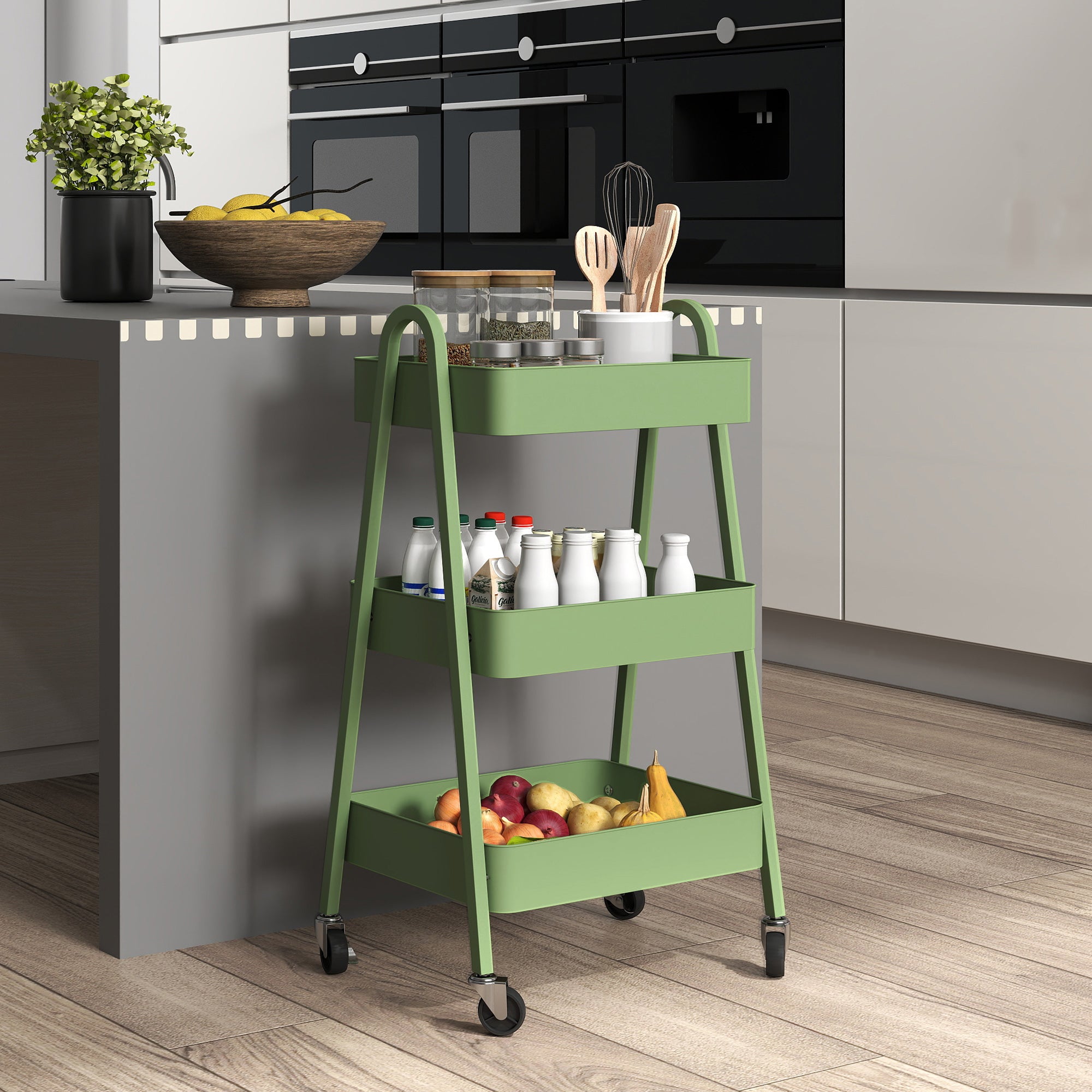 Three-Tier Storage Trolley - 3 Colour Options