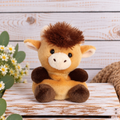 Palm Pals Hubert Highland Cow 13cm brown plush soft toy