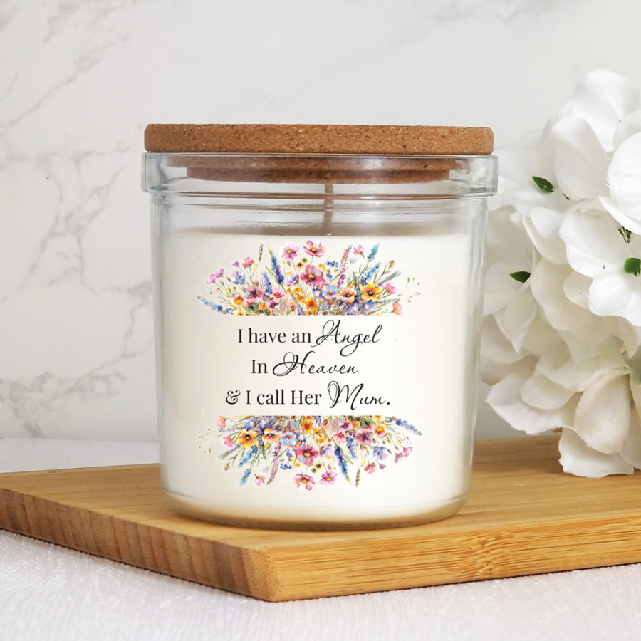 I Have an Angel In Heaven Summer Meadow Design - Candle