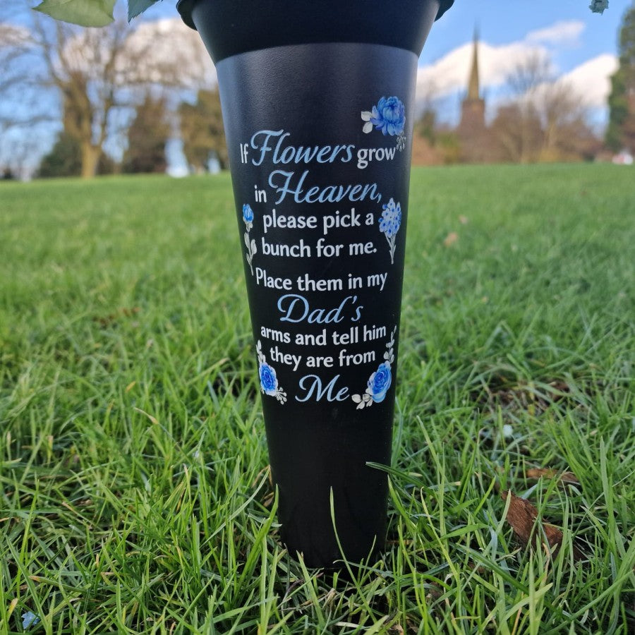 Memorial Grave Spike – "If Flowers Grow in Heaven" Tribute