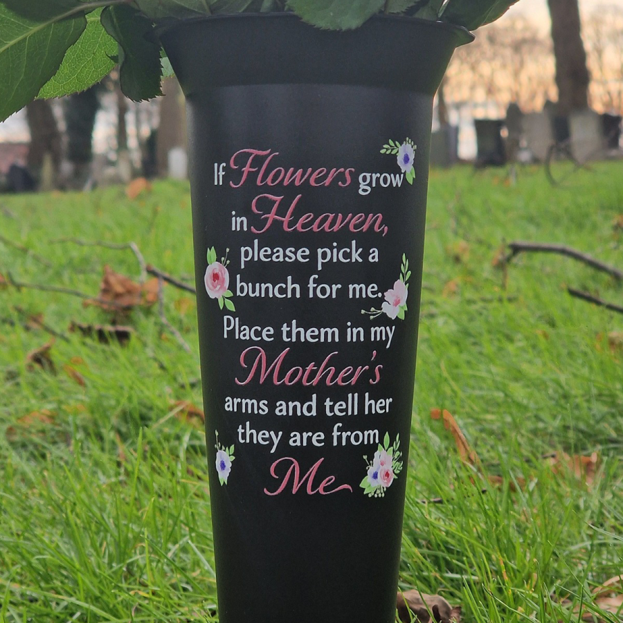 Memorial Grave Spike – "If Flowers Grow in Heaven" Tribute