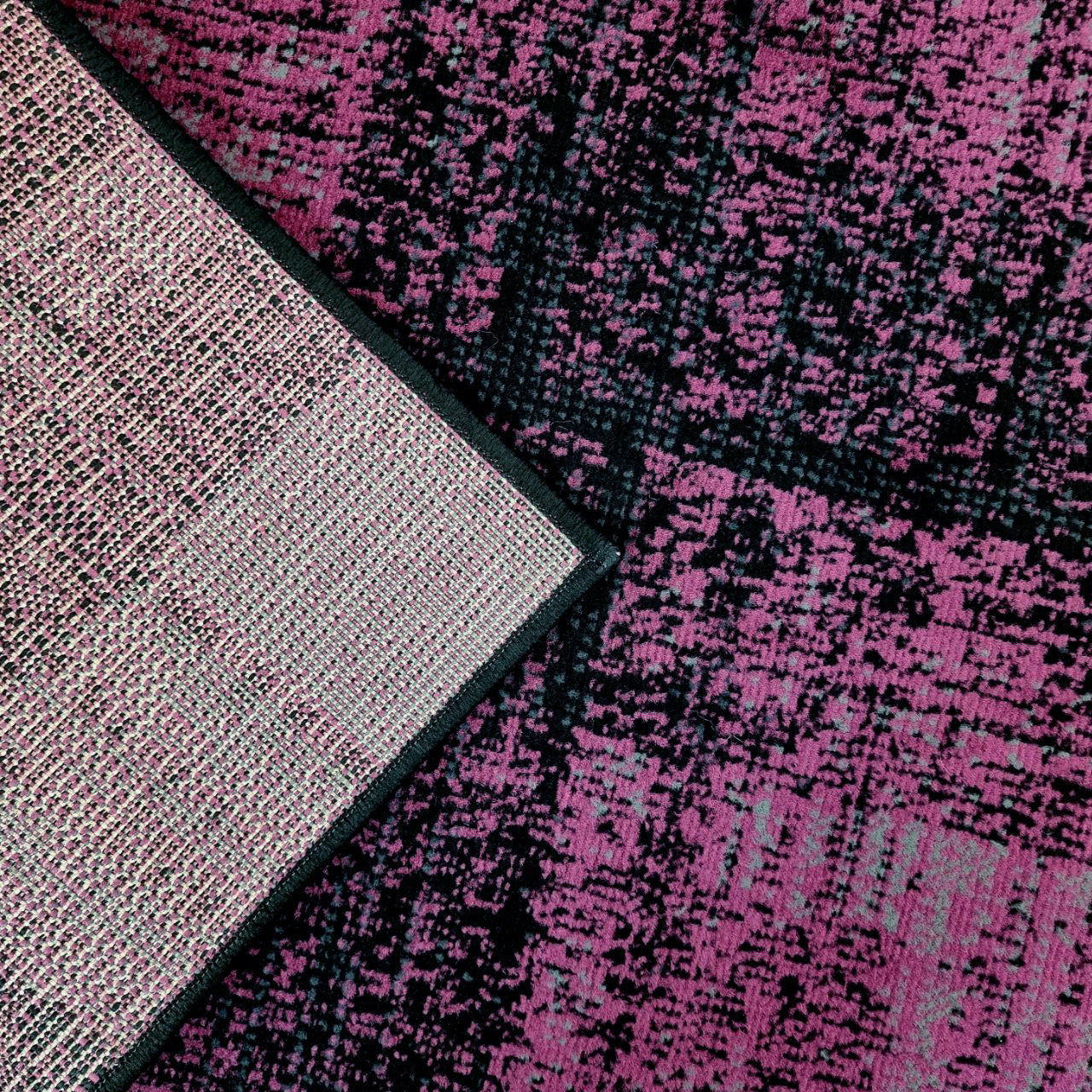Modern Purple Black Abstract Geometric Soft Carpet Rug