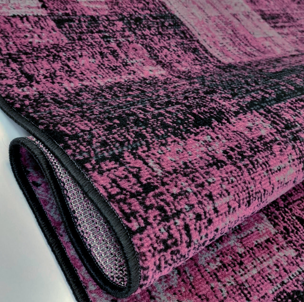 Modern Purple Black Abstract Geometric Soft Carpet Rug