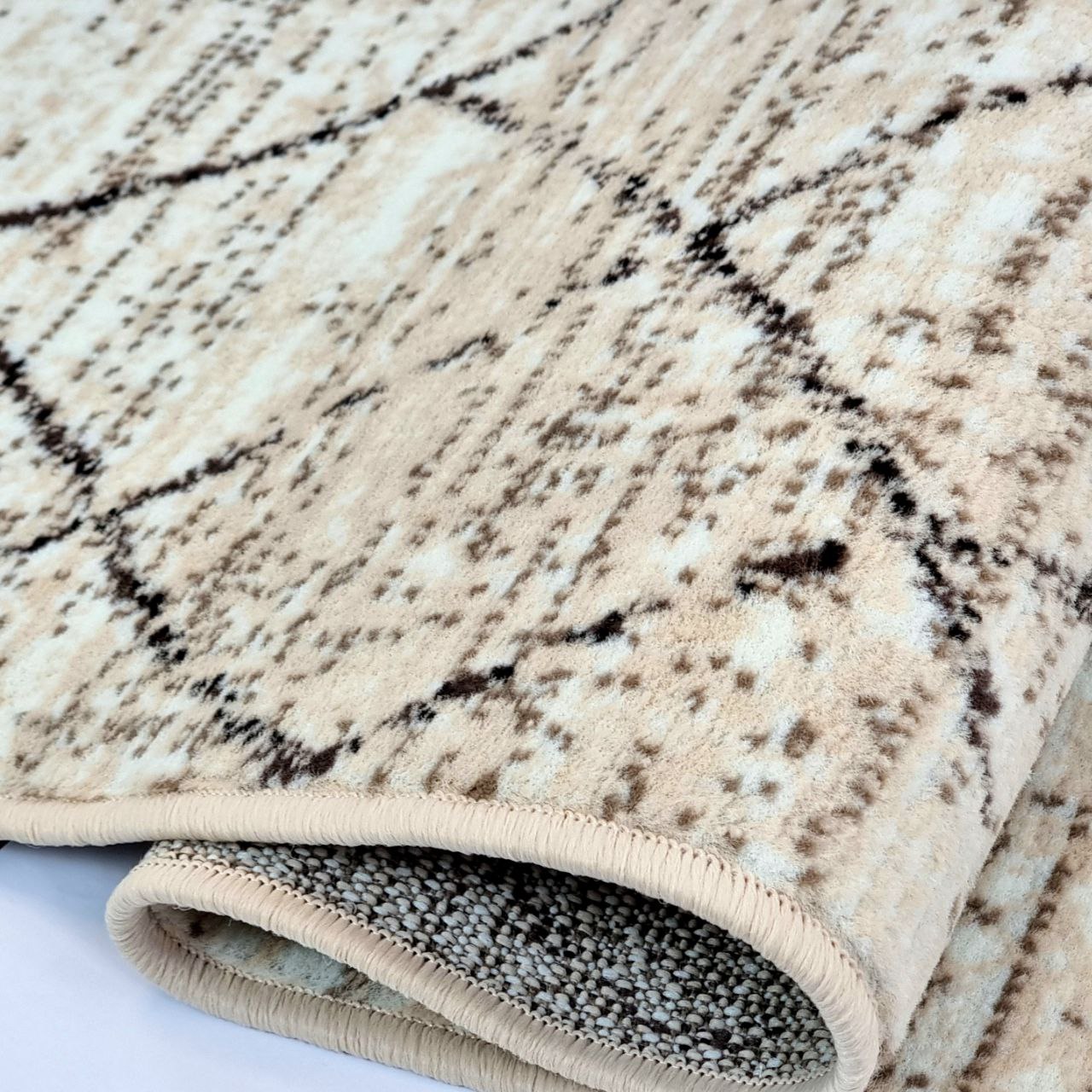 Geometric Cream Rug Diamond Aztec Pattern Rug