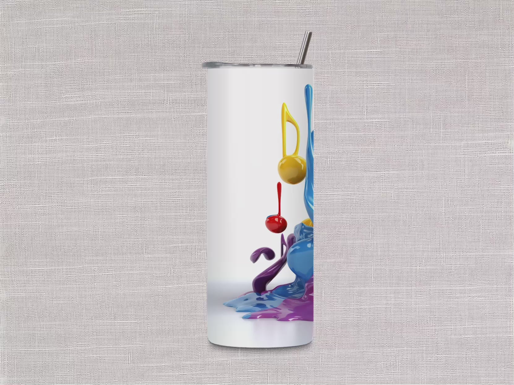 Music Colour Splash 20oz Stainless Steel Skinny Tumblers