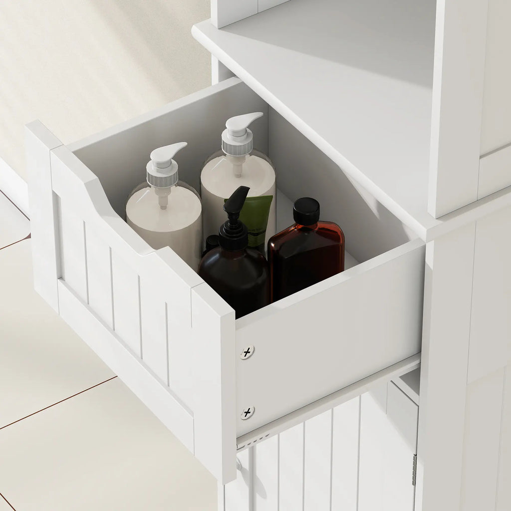 Slim Storage Cabinet, with Sensor Lights - White