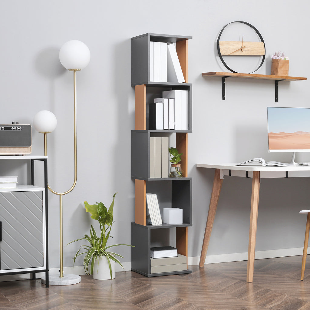 S-Shaped Wooden Freestanding Storage Shelf - Colour Options