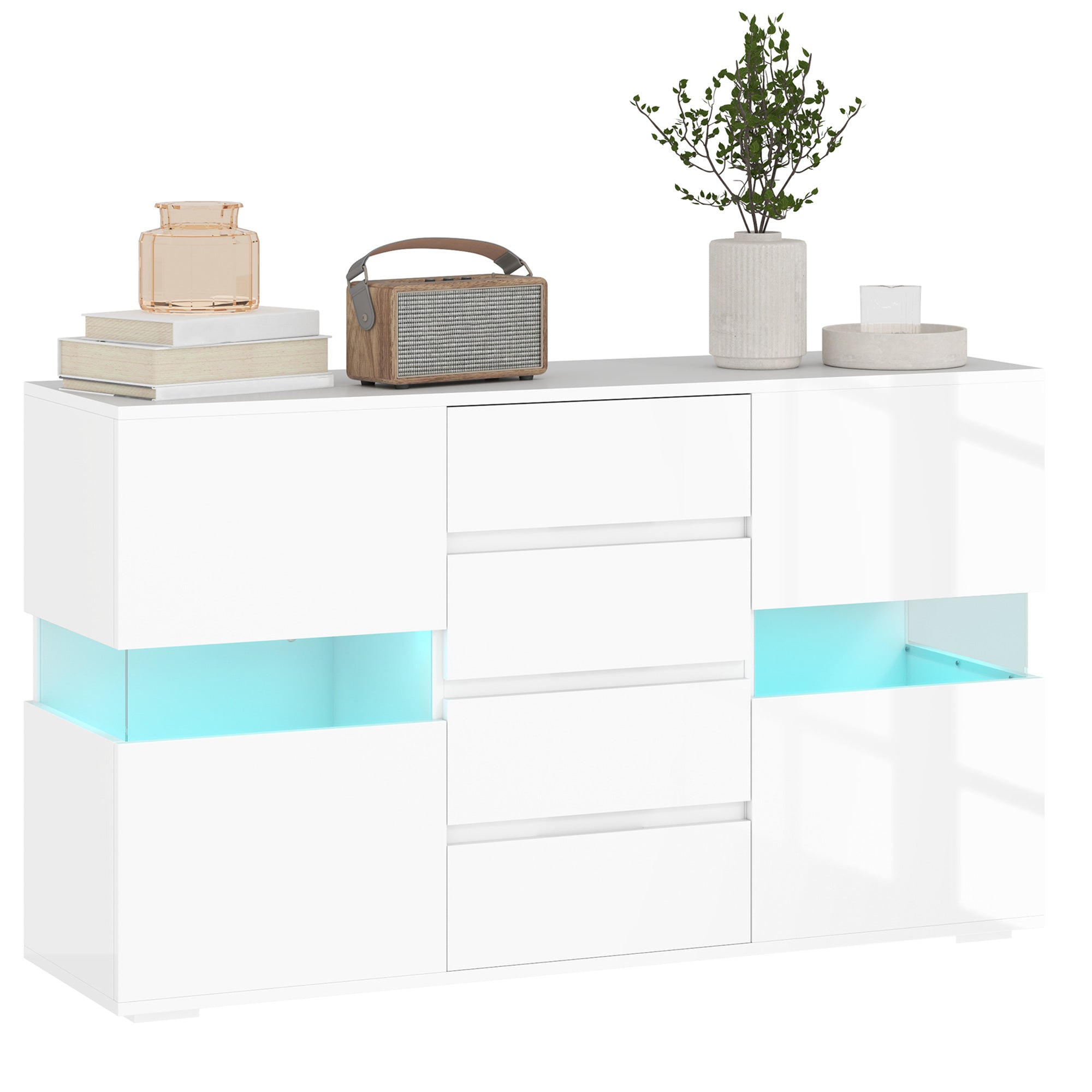 LED Light Sideboard - High Gloss White