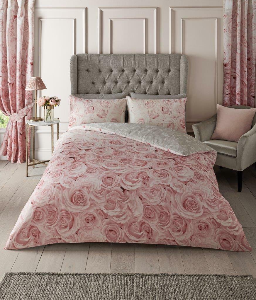 Rose Patterned Duvet Set Two Colour Options