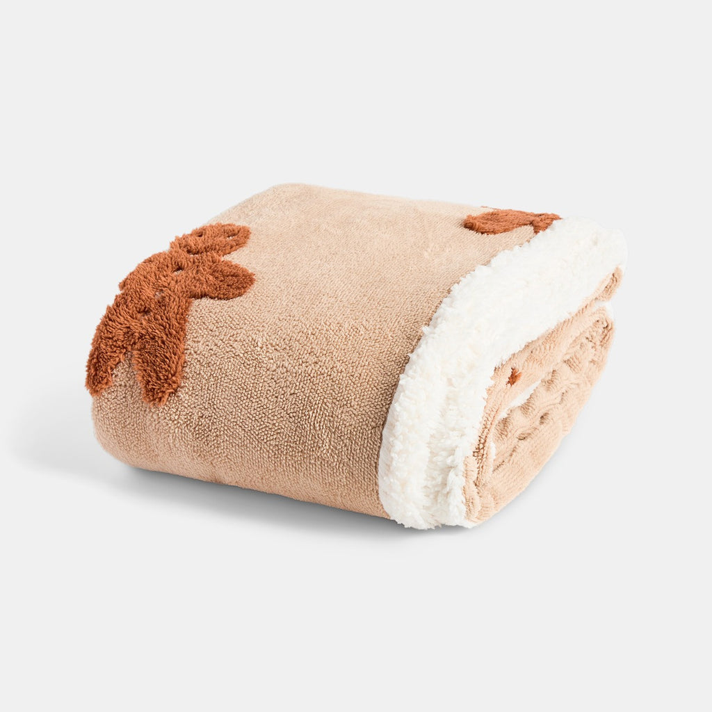 Tufted Gingerbread Fleece Throw - 4 Colours