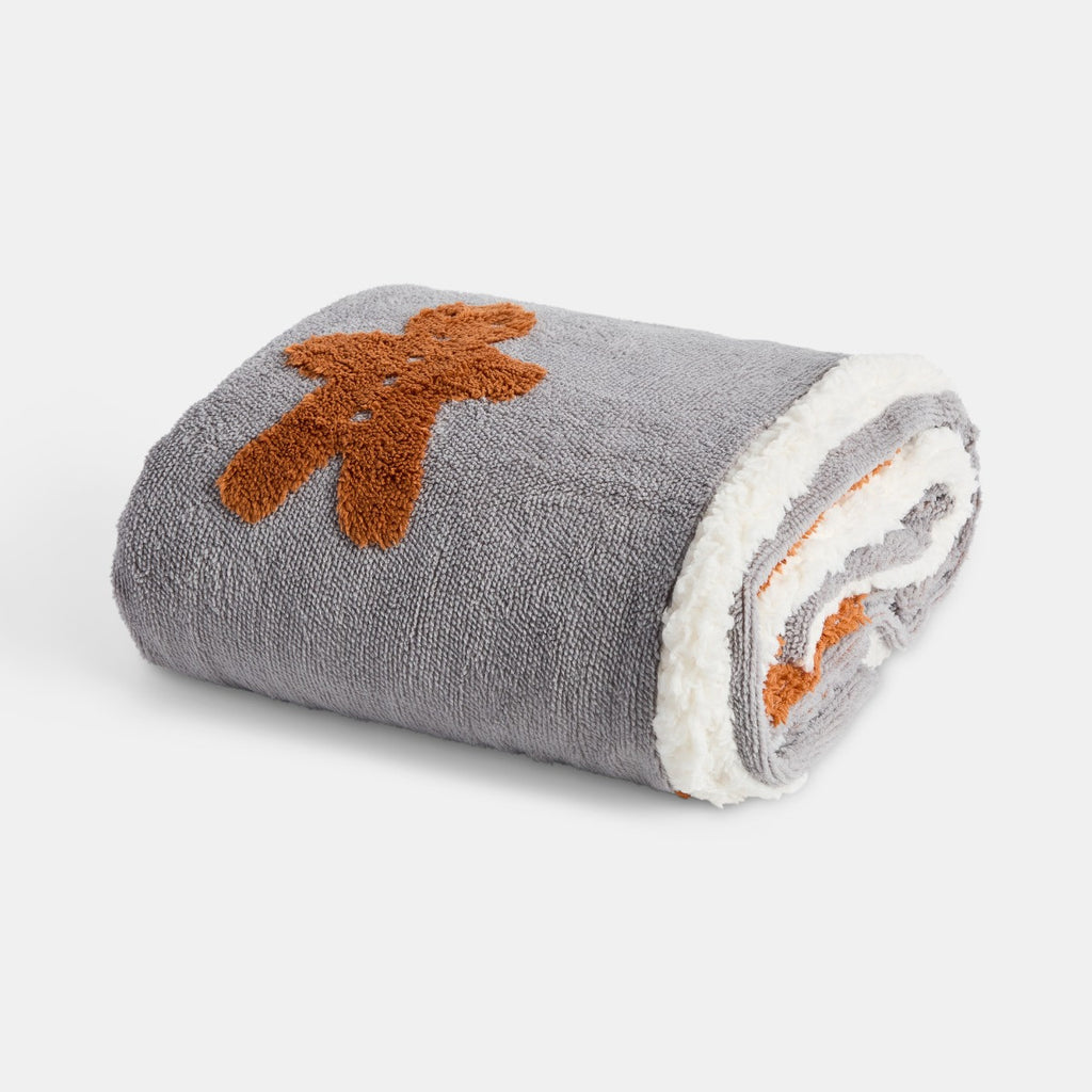 Tufted Gingerbread Fleece Throw - 4 Colours