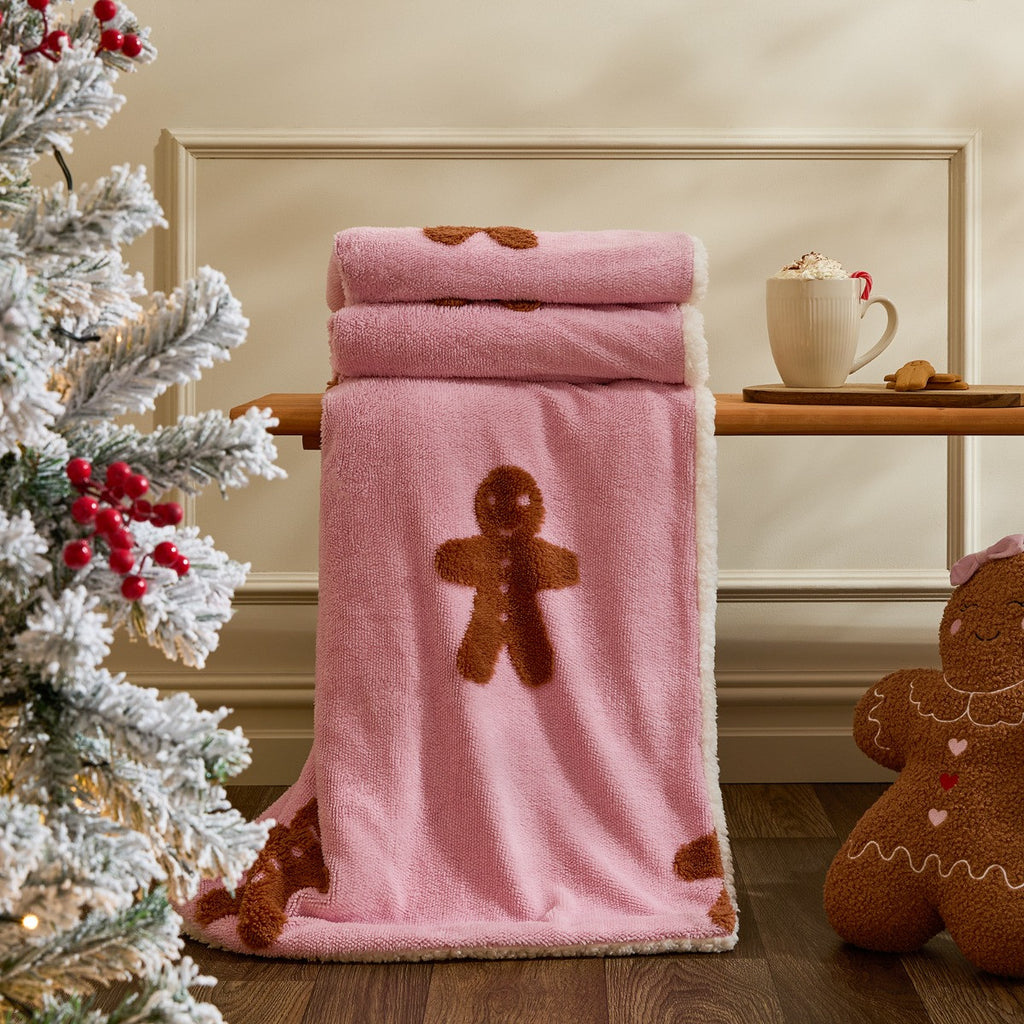 Tufted Gingerbread Fleece Throw - 4 Colours