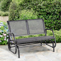 2-Person Outdoor Glider Bench Patio Double Swing Gliding Chair Loveseat