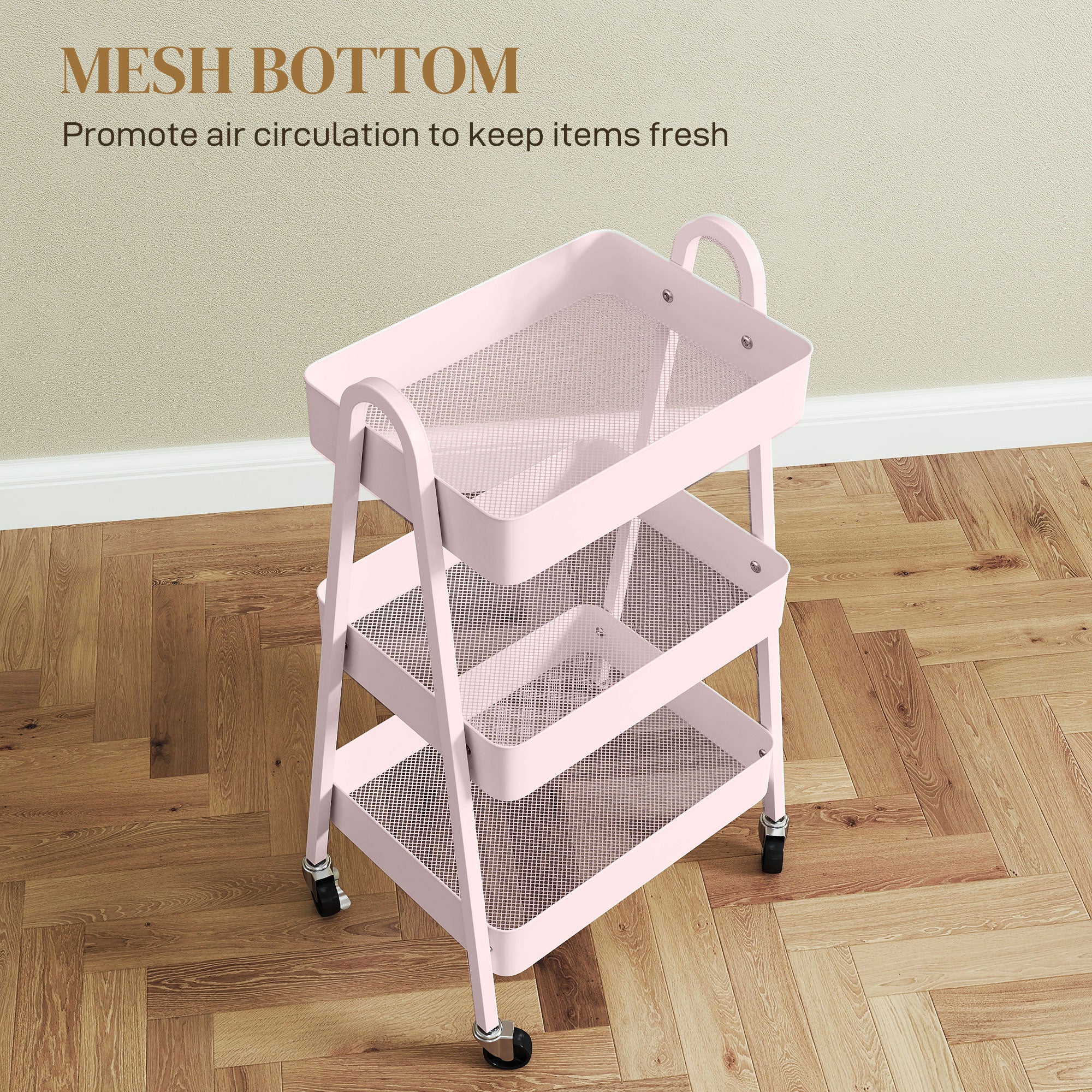 Three-Tier Storage Trolley - 3 Colour Options