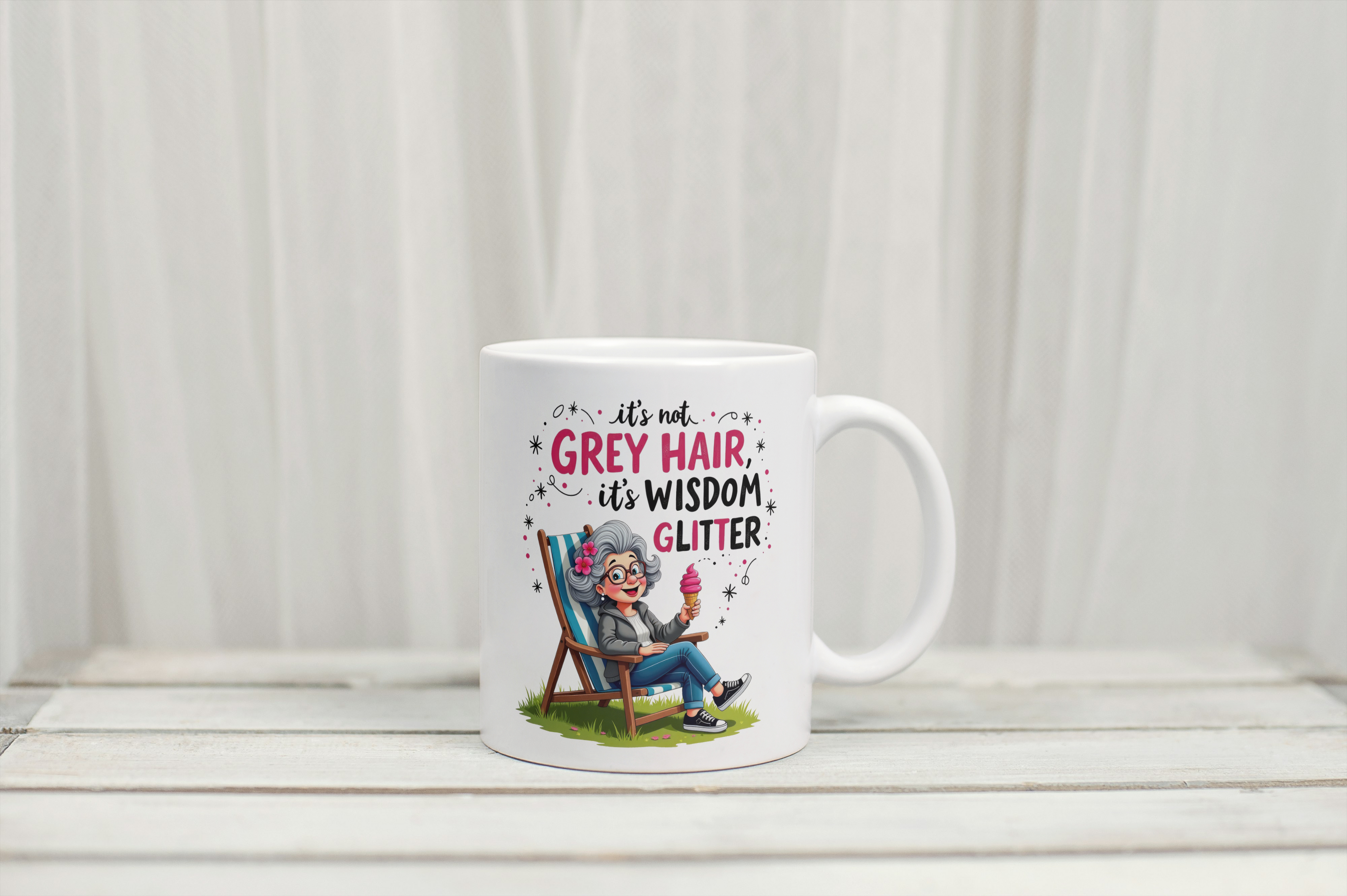 Wisdom Glitter Humour Mug