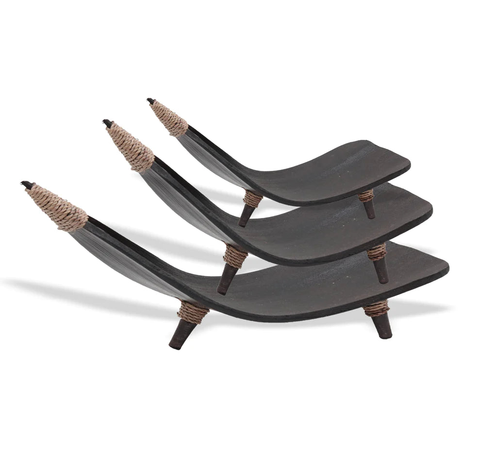 Coconut Leaf Fruit Bowl Sets of 3 - Chocolate