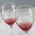 Personalised Heart Name Glass Set.