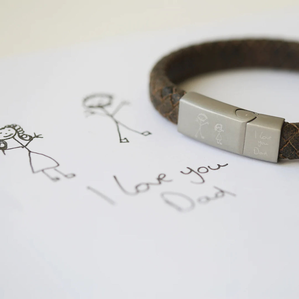 Handwriting Engraved Antique Style Bracelet - Rustic