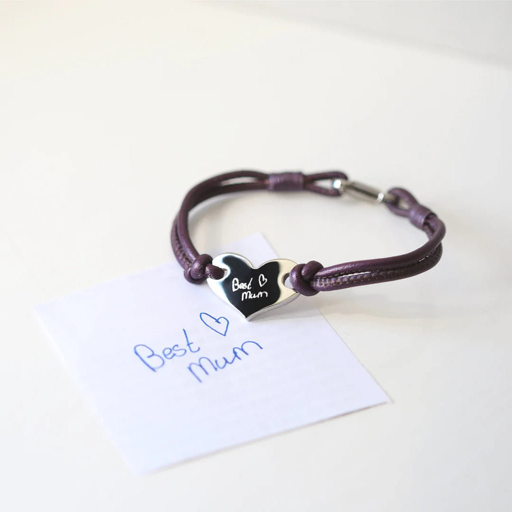 Handwriting Hearts Forever Bracelet Berry - By Photo Upload