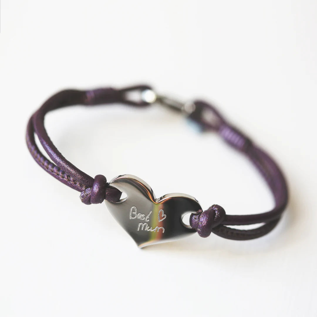 Handwriting Hearts Forever Bracelet Berry - By Photo Upload