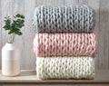 Chunky Knitted Throw 120cm x 150cm