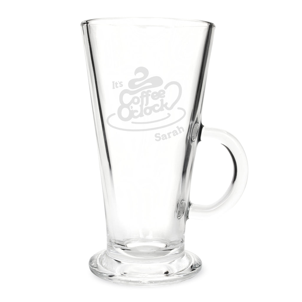 Personalised Coffee O'Clock Latte Glass