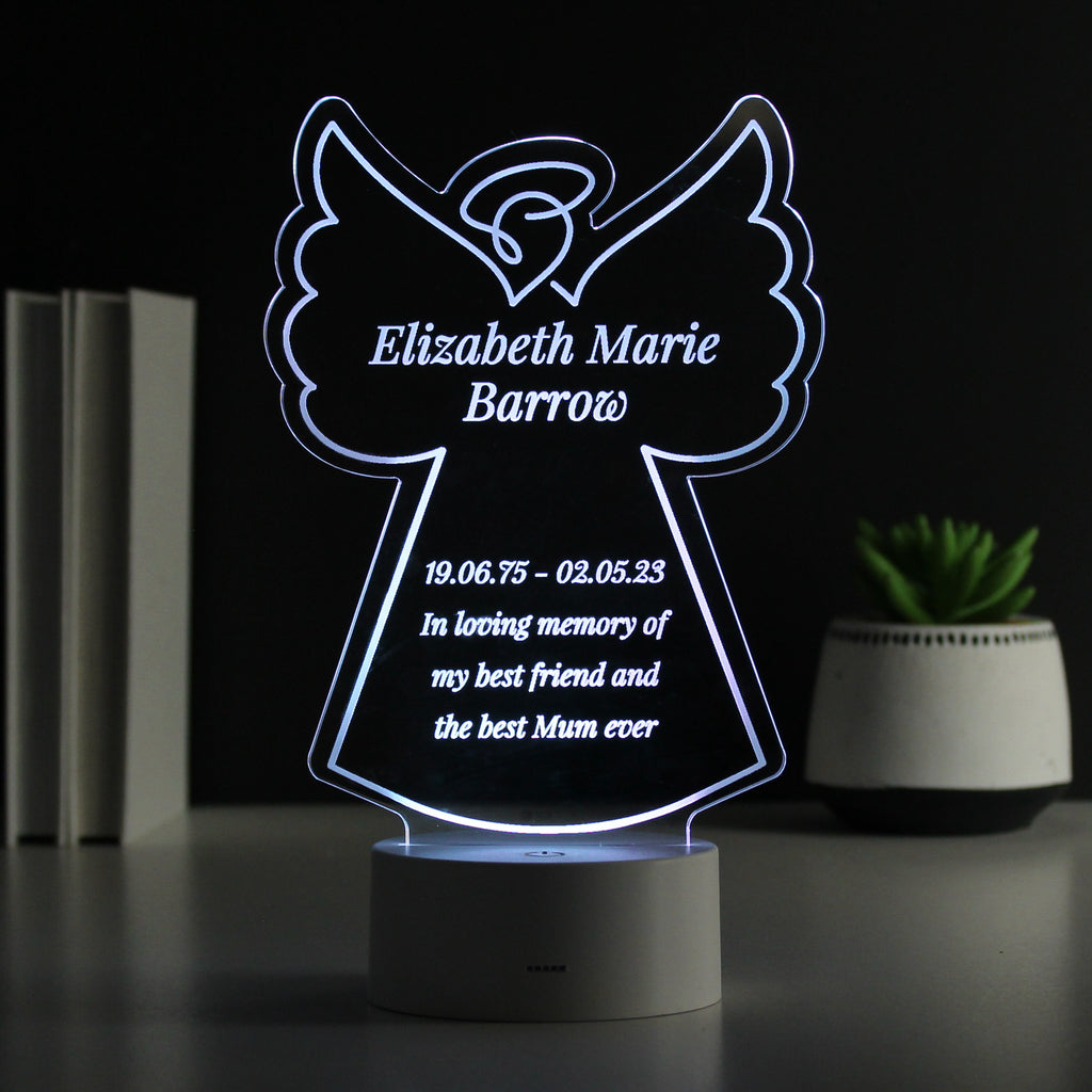 Personalised Free Text Angel Memorial LED Light