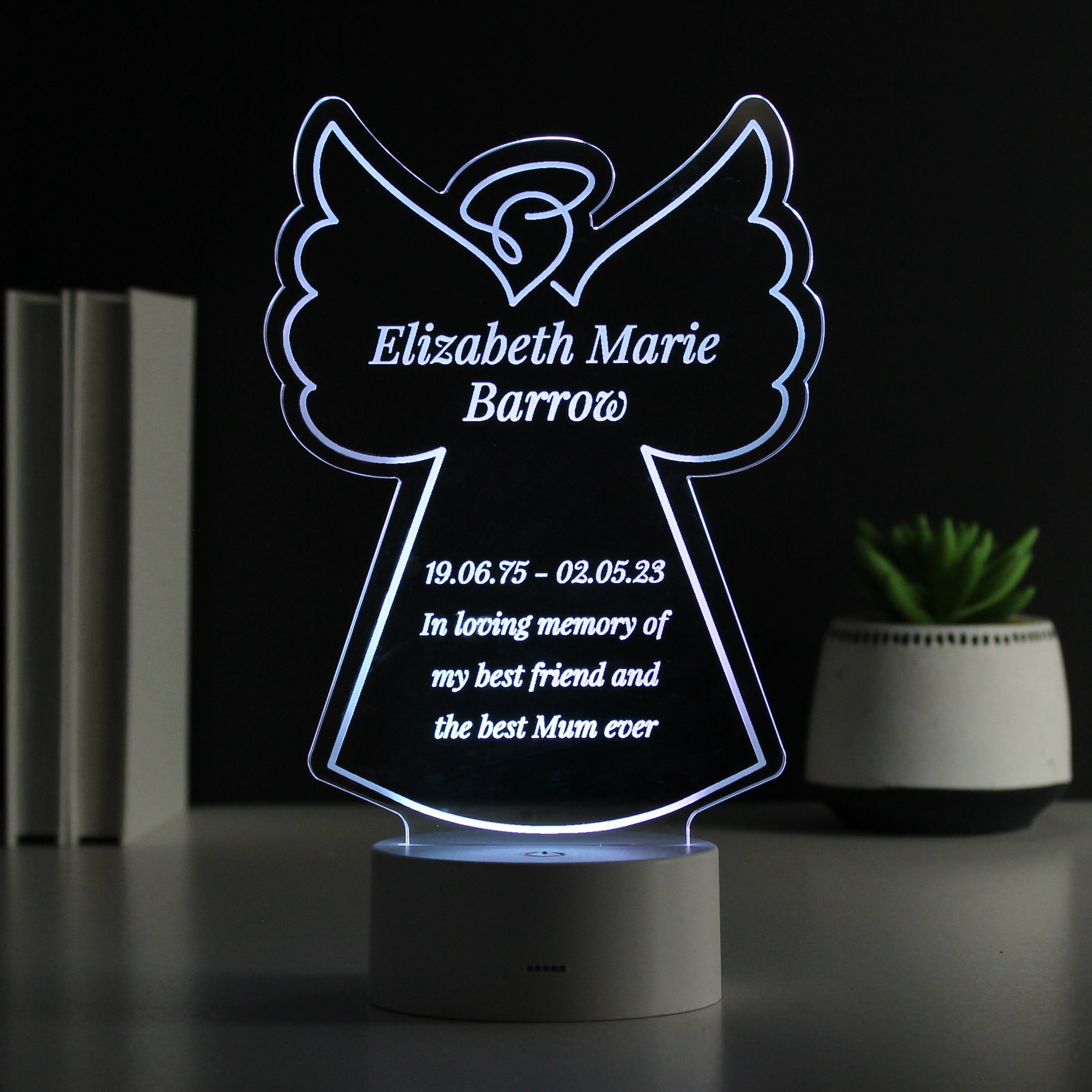 Personalised Free Text Angel Memorial LED Light