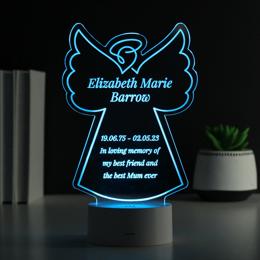 Personalised Free Text Angel Memorial LED Light