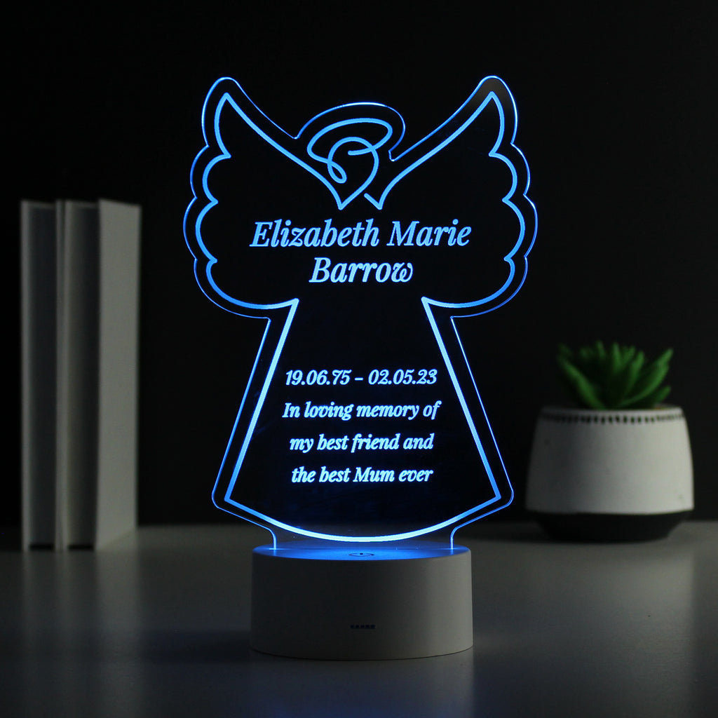 Personalised Free Text Angel Memorial LED Light