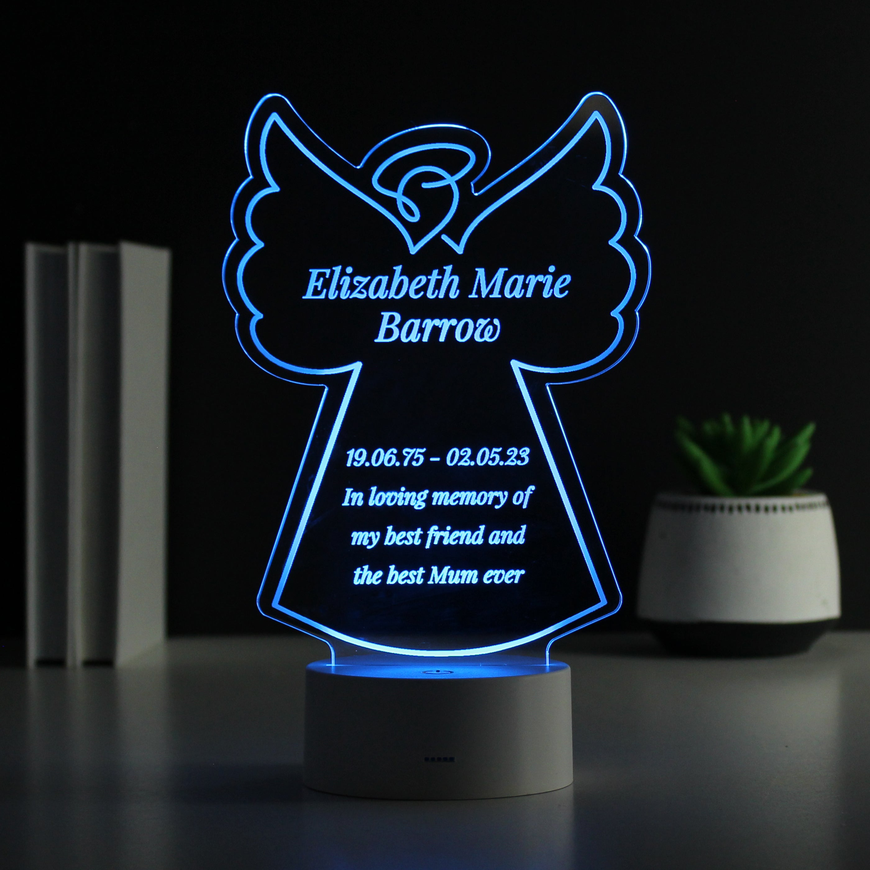 Personalised Free Text Angel Memorial LED Light