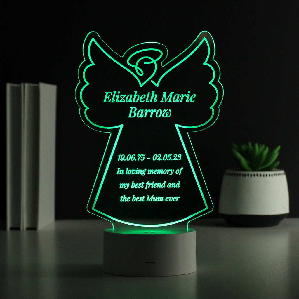 Personalised Free Text Angel Memorial LED Light