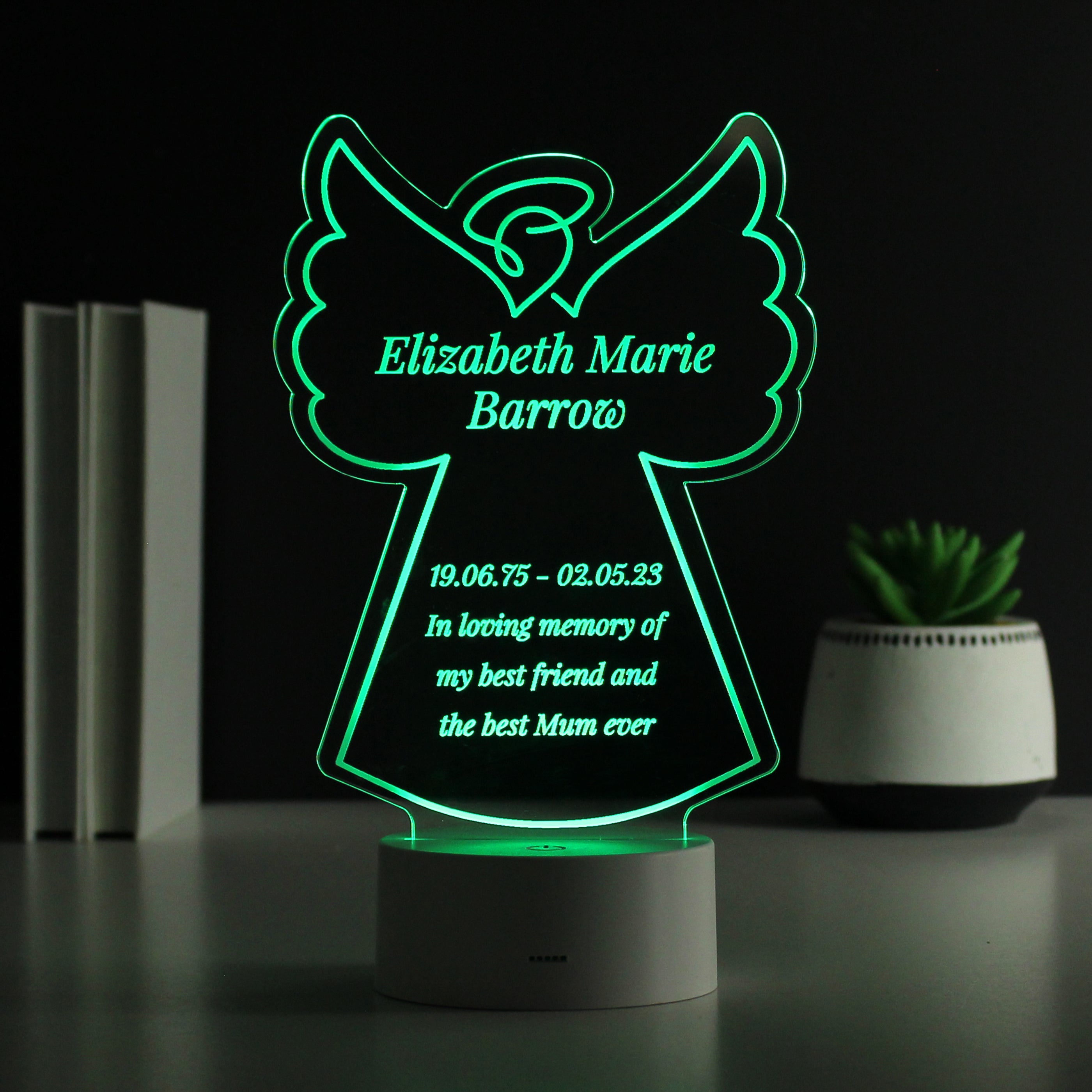 Personalised Free Text Angel Memorial LED Light