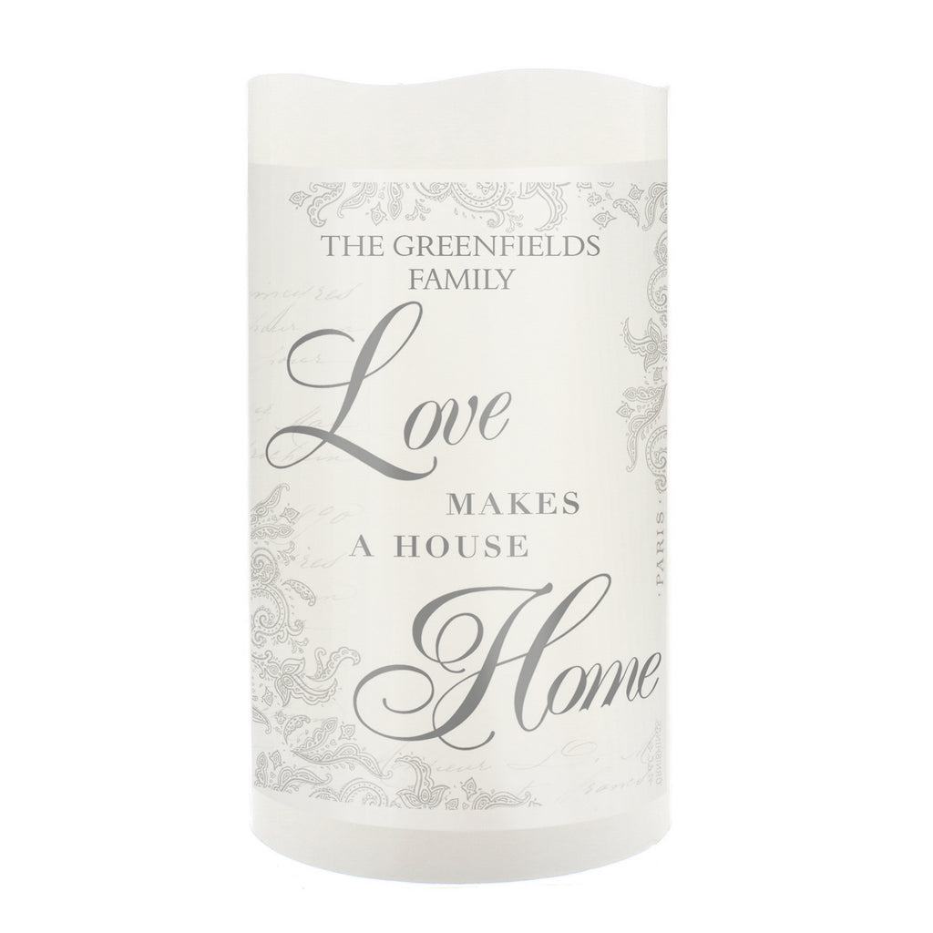 Personalised Love Makes a Home LED Candle