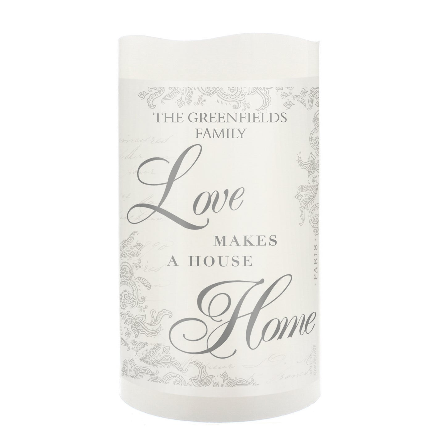 Personalised Love Makes a Home LED Candle